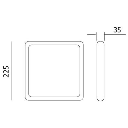 LED Lubinis šviestuvas SIGARO SQUARE LED/24W/230V 4000K IP40