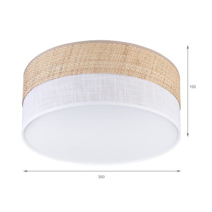 LED lubinis šviestuvas SIRJA BOHO LED/20W/230V 4000K skersmuo 35 cm smėlinė/balta