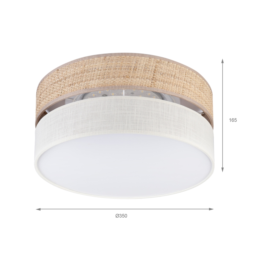 LED lubų šviestuvas SIRJA BOHO, 20 W, 230 V, 4000 K, skersmuo 35 cm, smėlio/kreminės spalvos