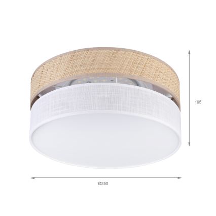 LED lubinis šviestuvas SIRJA BOHO LED/20W/230V 4000K skersmuo 35 cm smėlinė/balta