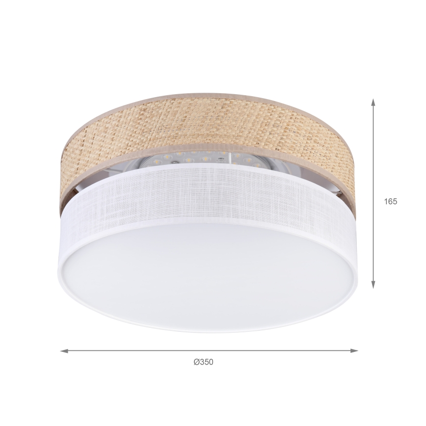 LED lubinis šviestuvas SIRJA BOHO LED/20W/230V 4000K skersmuo 35 cm smėlinė/balta