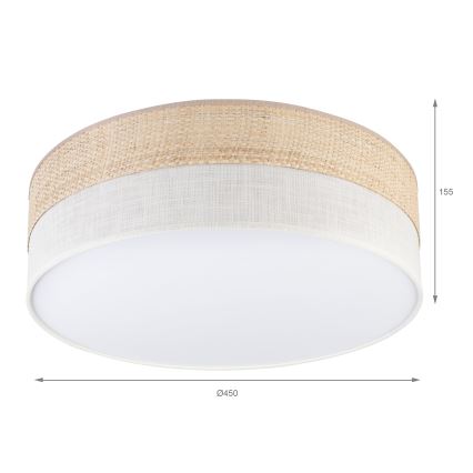 LED lubinis šviestuvas SIRJA BOHO LED/36W/230V 4000K skers. 45 cm smėlio/kreminė