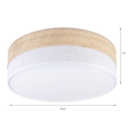LED lubinis šviestuvas SIRJA BOHO LED/36W/230V 4000K skersmuo 45 cm smėlinė/balta