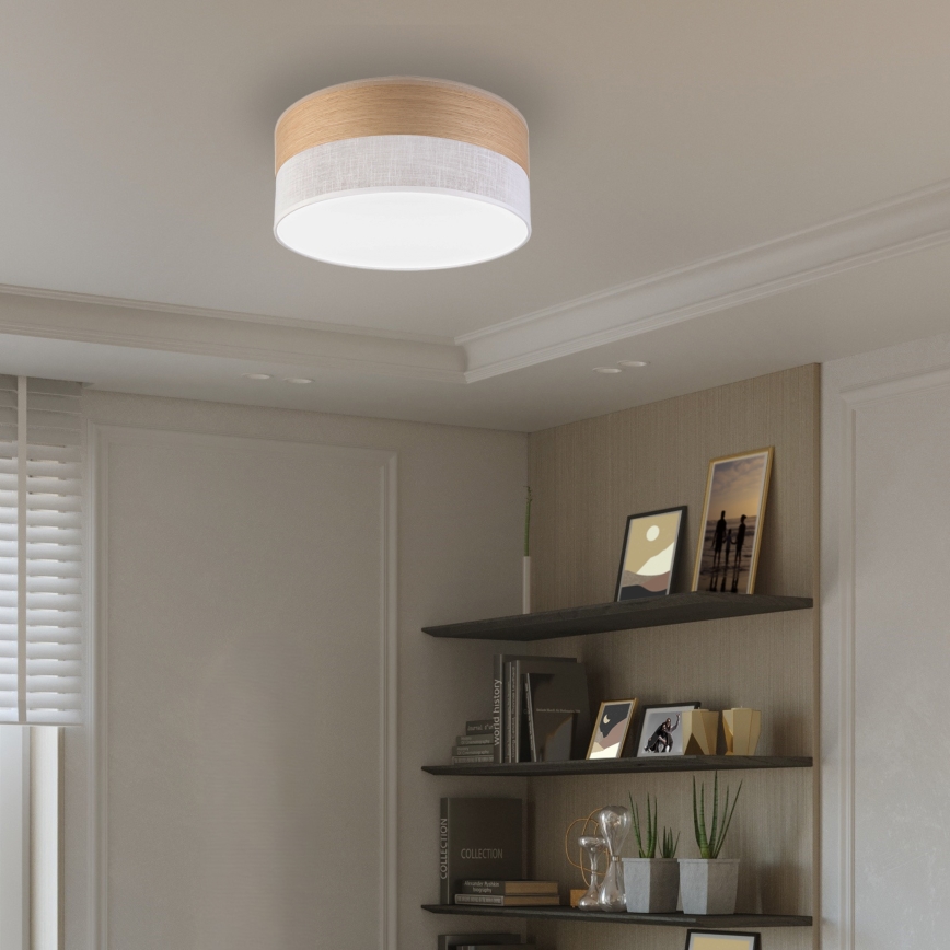 LED lubinis šviestuvas SIRJA WOOD LED/20W/230V diametras 35 cm balta/ąžuolas