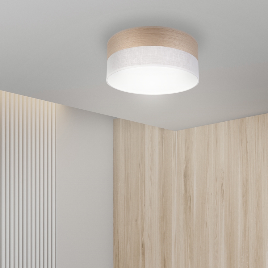 LED lubinis šviestuvas SIRJA WOOD LED/20W/230V diametras 35 cm balta/ąžuolas