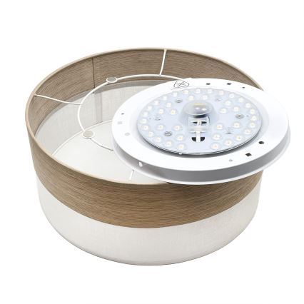 LED lubinis šviestuvas SIRJA WOOD LED/20W/230V diametras 35 cm balta/ąžuolas