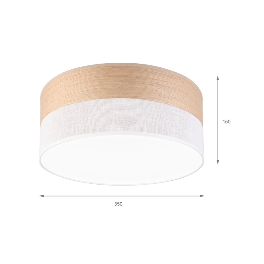 LED lubinis šviestuvas SIRJA WOOD LED/20W/230V diametras 35 cm balta/ąžuolas