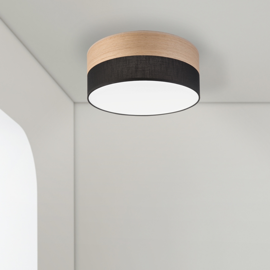 LED lubinis šviestuvas SIRJA WOOD LED/20W/230V diametras 35 cm juoda/ąžuolas