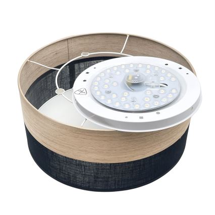 LED lubinis šviestuvas SIRJA WOOD LED/20W/230V diametras 35 cm juoda/ąžuolas