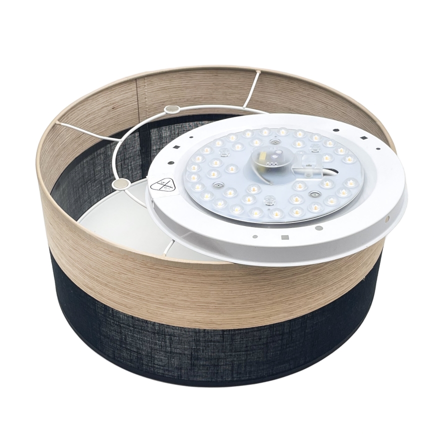 LED lubinis šviestuvas SIRJA WOOD LED/20W/230V diametras 35 cm juoda/ąžuolas
