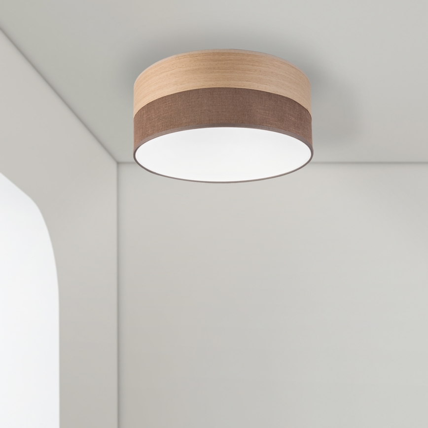 LED lubinis šviestuvas SIRJA WOOD LED/20W/230V diametras 35 cm ruda/ąžuolas