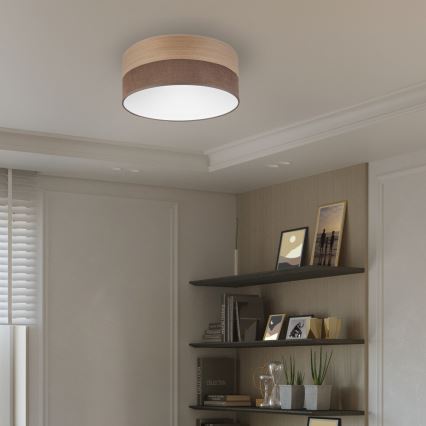LED lubinis šviestuvas SIRJA WOOD LED/20W/230V diametras 35 cm ruda/ąžuolas