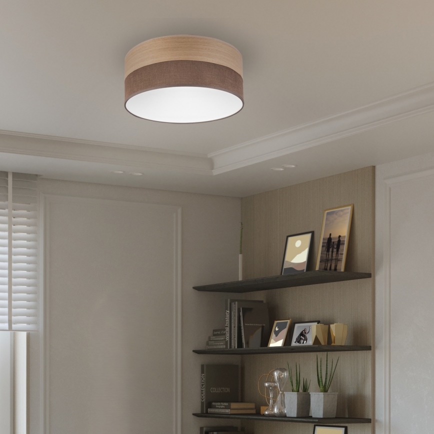 LED lubinis šviestuvas SIRJA WOOD LED/20W/230V diametras 35 cm ruda/ąžuolas