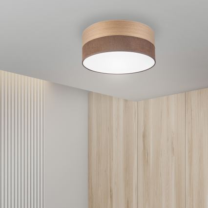LED lubinis šviestuvas SIRJA WOOD LED/20W/230V diametras 35 cm ruda/ąžuolas