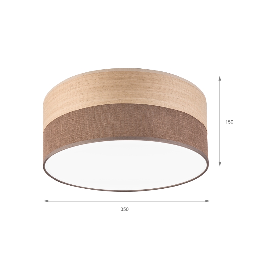 LED lubinis šviestuvas SIRJA WOOD LED/20W/230V diametras 35 cm ruda/ąžuolas