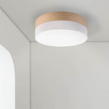 LED lubinis šviestuvas SIRJA WOOD LED/36W/230V diametras 45 cm balta/ąžuolas