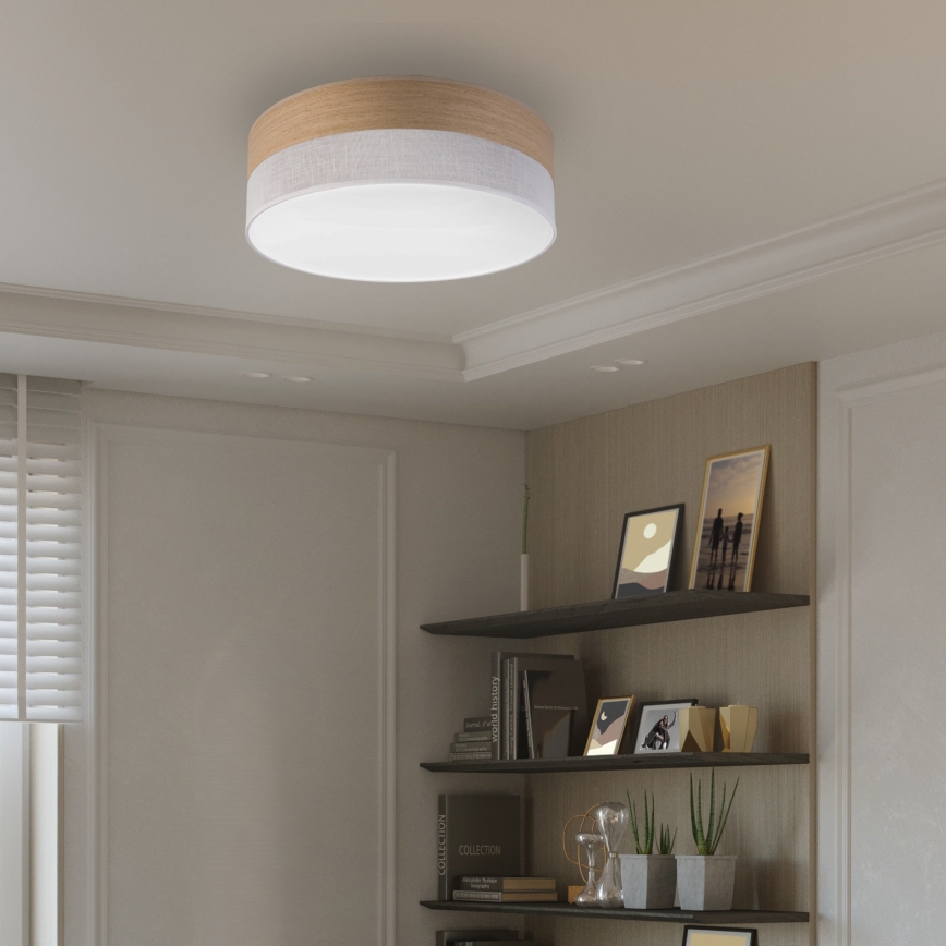 LED lubinis šviestuvas SIRJA WOOD LED/36W/230V diametras 45 cm balta/ąžuolas