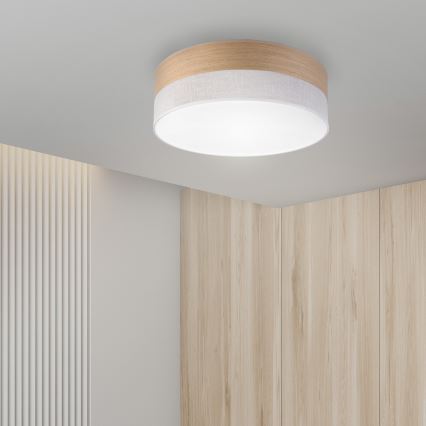 LED lubinis šviestuvas SIRJA WOOD LED/36W/230V diametras 45 cm balta/ąžuolas