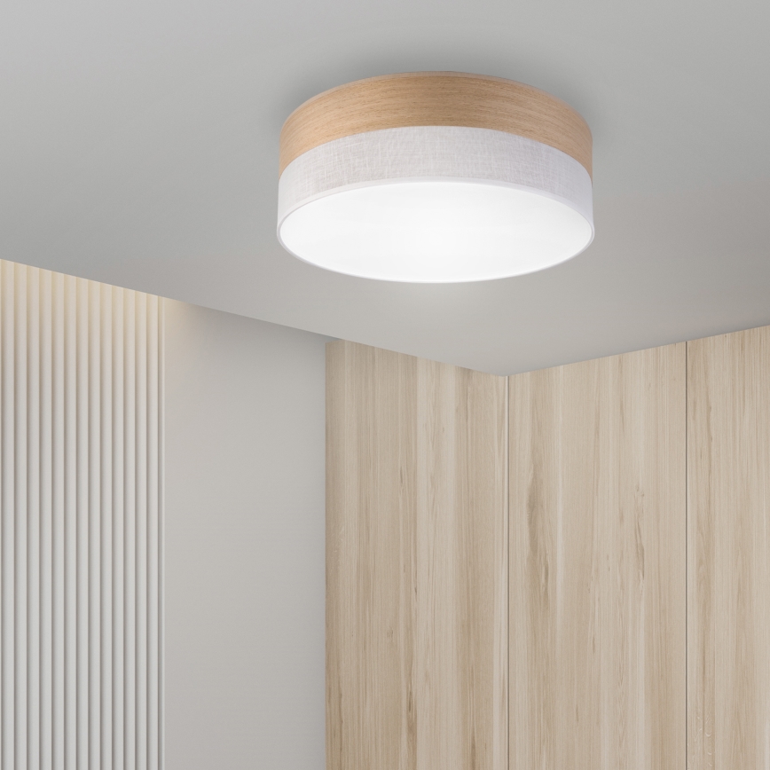 LED lubinis šviestuvas SIRJA WOOD LED/36W/230V diametras 45 cm balta/ąžuolas