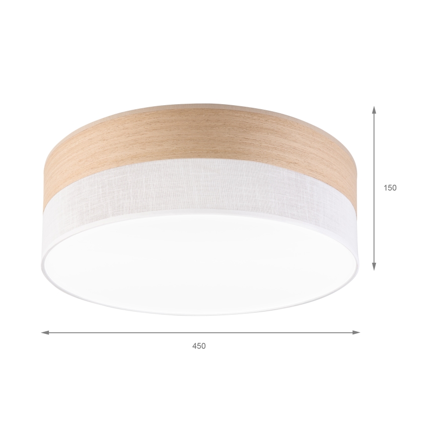 LED lubinis šviestuvas SIRJA WOOD LED/36W/230V diametras 45 cm balta/ąžuolas