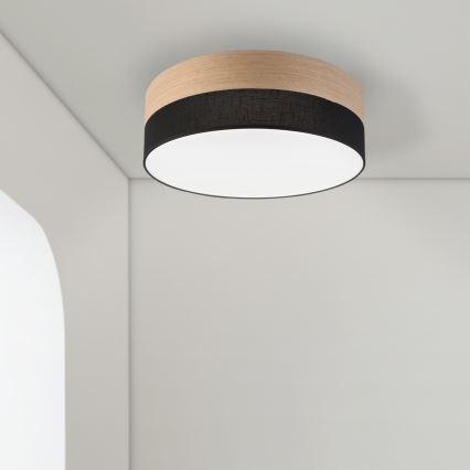 LED lubinis šviestuvas SIRJA WOOD LED/36W/230V diametras 45 cm juoda/ąžuolas