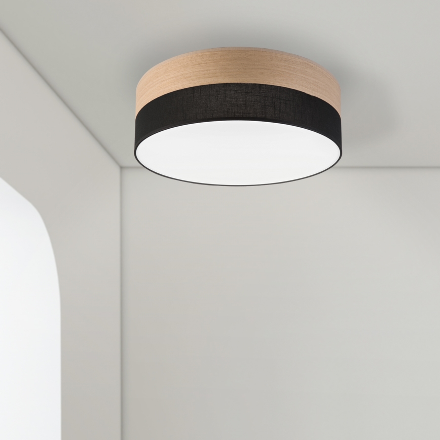 LED lubinis šviestuvas SIRJA WOOD LED/36W/230V diametras 45 cm juoda/ąžuolas