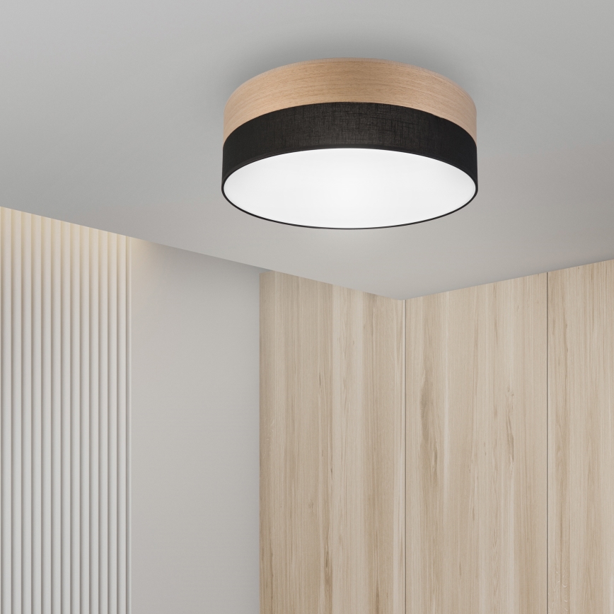 LED lubinis šviestuvas SIRJA WOOD LED/36W/230V diametras 45 cm juoda/ąžuolas