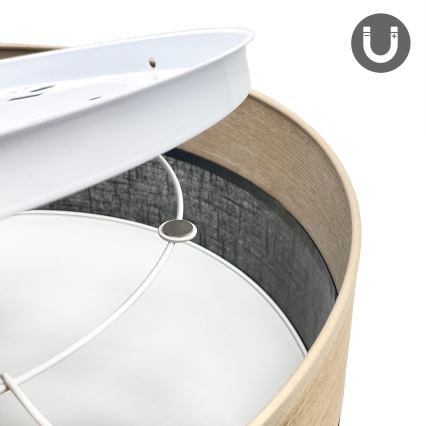 LED lubinis šviestuvas SIRJA WOOD LED/36W/230V diametras 45 cm juoda/ąžuolas