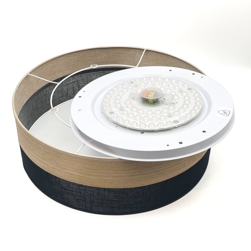 LED lubinis šviestuvas SIRJA WOOD LED/36W/230V diametras 45 cm juoda/ąžuolas