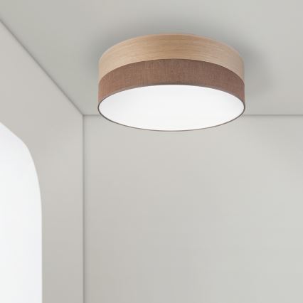 LED lubinis šviestuvas SIRJA WOOD LED/36W/230V diametras 45 cm ruda/ąžuolas