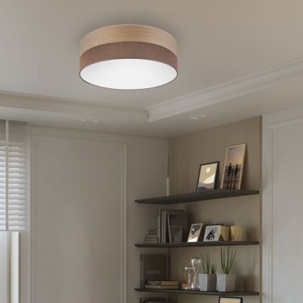 LED lubinis šviestuvas SIRJA WOOD LED/36W/230V diametras 45 cm ruda/ąžuolas