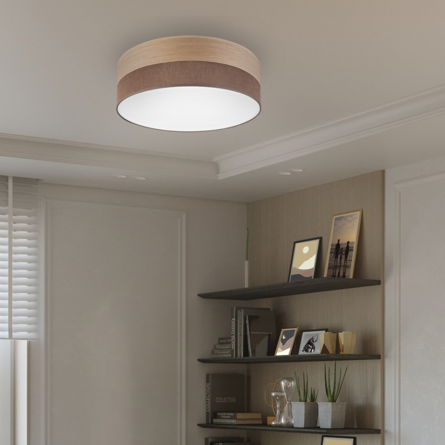 LED lubinis šviestuvas SIRJA WOOD LED/36W/230V diametras 45 cm ruda/ąžuolas