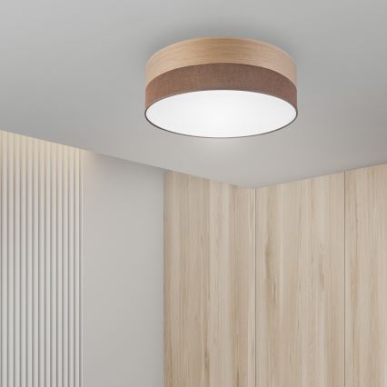 LED lubinis šviestuvas SIRJA WOOD LED/36W/230V diametras 45 cm ruda/ąžuolas