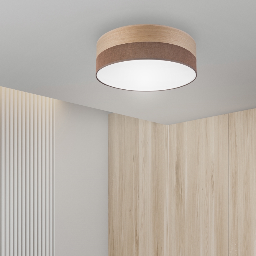 LED lubinis šviestuvas SIRJA WOOD LED/36W/230V diametras 45 cm ruda/ąžuolas