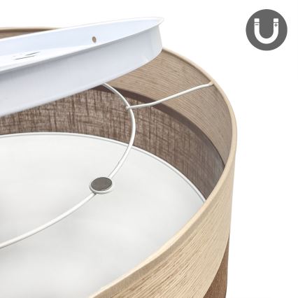 LED lubinis šviestuvas SIRJA WOOD LED/36W/230V diametras 45 cm ruda/ąžuolas
