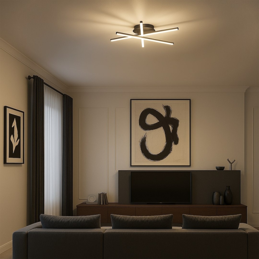 LED lubinis šviestuvas STICK LED/12W/230V juodas