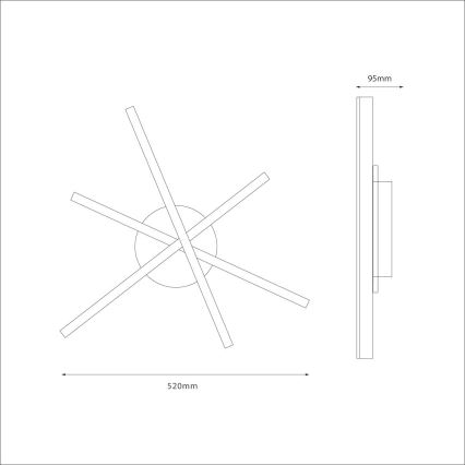 LED lubinis šviestuvas STICK LED/12W/230V juodas