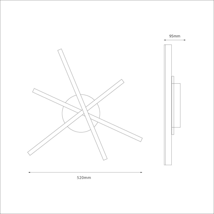 LED lubinis šviestuvas STICK LED/12W/230V juodas