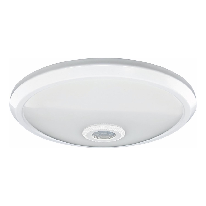 LED lubinis šviestuvas su judesio ir sutemos jutikliu, LED/20W/230V, skersmuo 29 cm, baltas