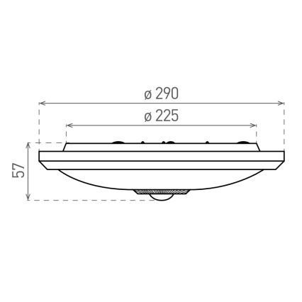 LED lubinis šviestuvas su judesio ir sutemos jutikliu, LED/20W/230V, skersmuo 29 cm, baltas