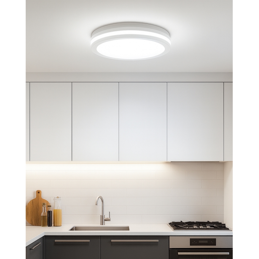 LED lubinis šviestuvas su judesio jutikliu LED/20W/230V 3000/4000/6500K skersmuo 230 cm IP54 pilkas