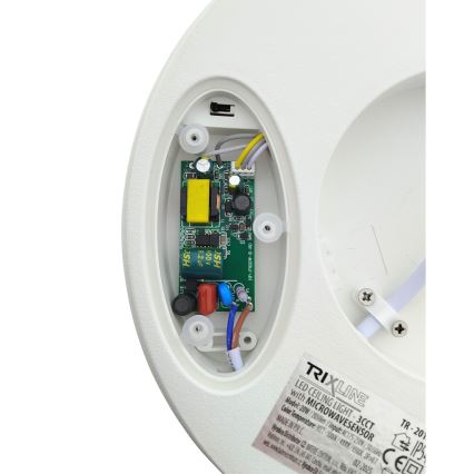 LED lubinis šviestuvas su judesio jutikliu LED/20W/230V 3000/4000/6500K skersmuo 230 cm IP54 pilkas