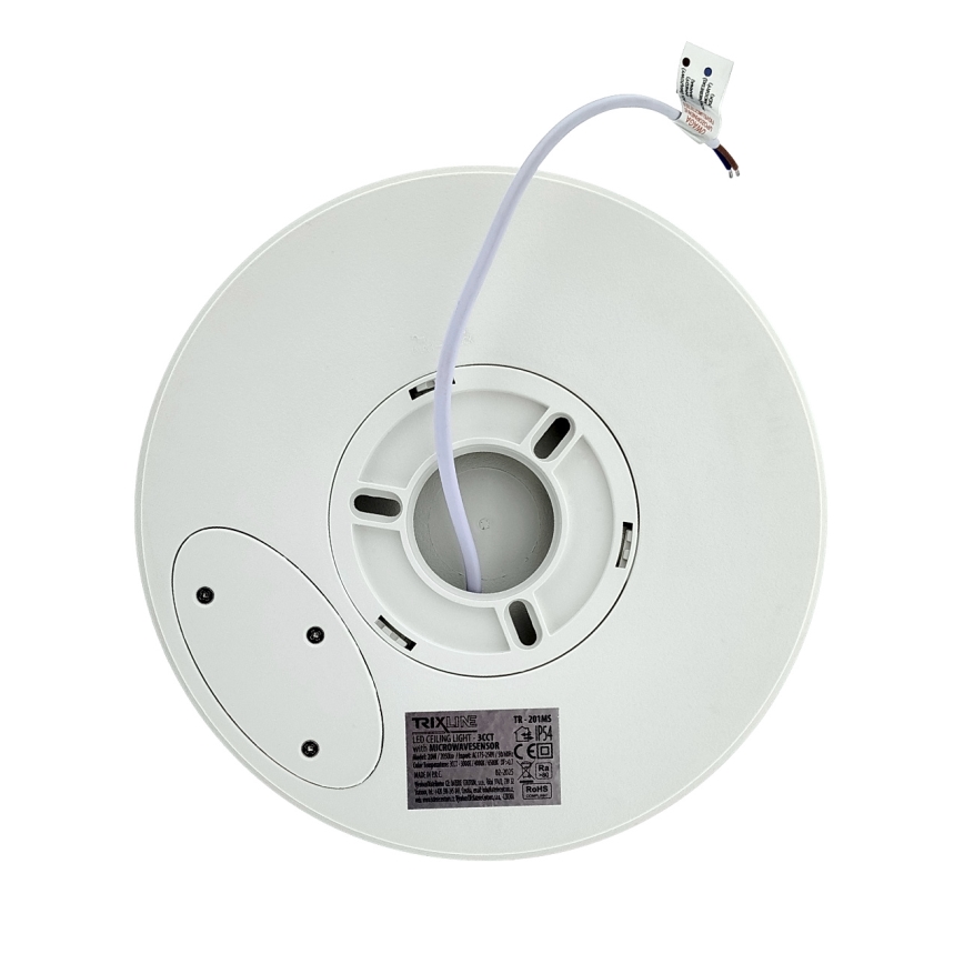 LED lubinis šviestuvas su judesio jutikliu LED/20W/230V 3000/4000/6500K skersmuo 230 cm IP54 pilkas