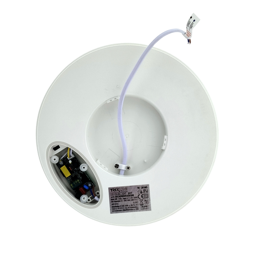 LED lubinis šviestuvas su judesio jutikliu LED/20W/230V 3000/4000/6500K skersmuo 230 cm IP54 pilkas