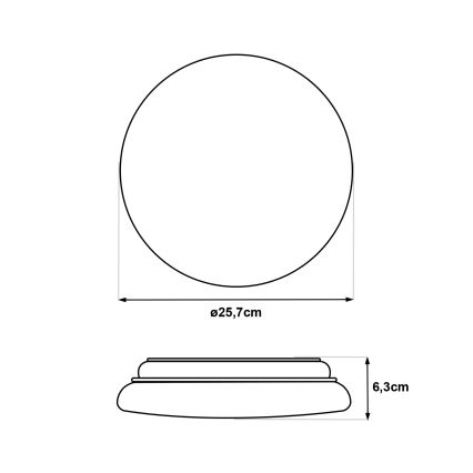 LED lubinis šviestuvas su judesio jutikliu LENA LED/12W/230V Ø 25,7 cm baltas