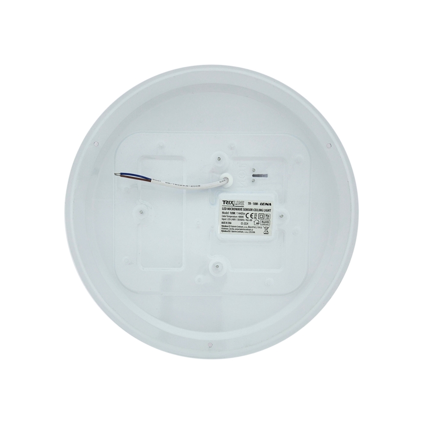 LED lubinis šviestuvas su judesio jutikliu LENA LED/18W/230V, skersmuo 32,5 cm, baltas