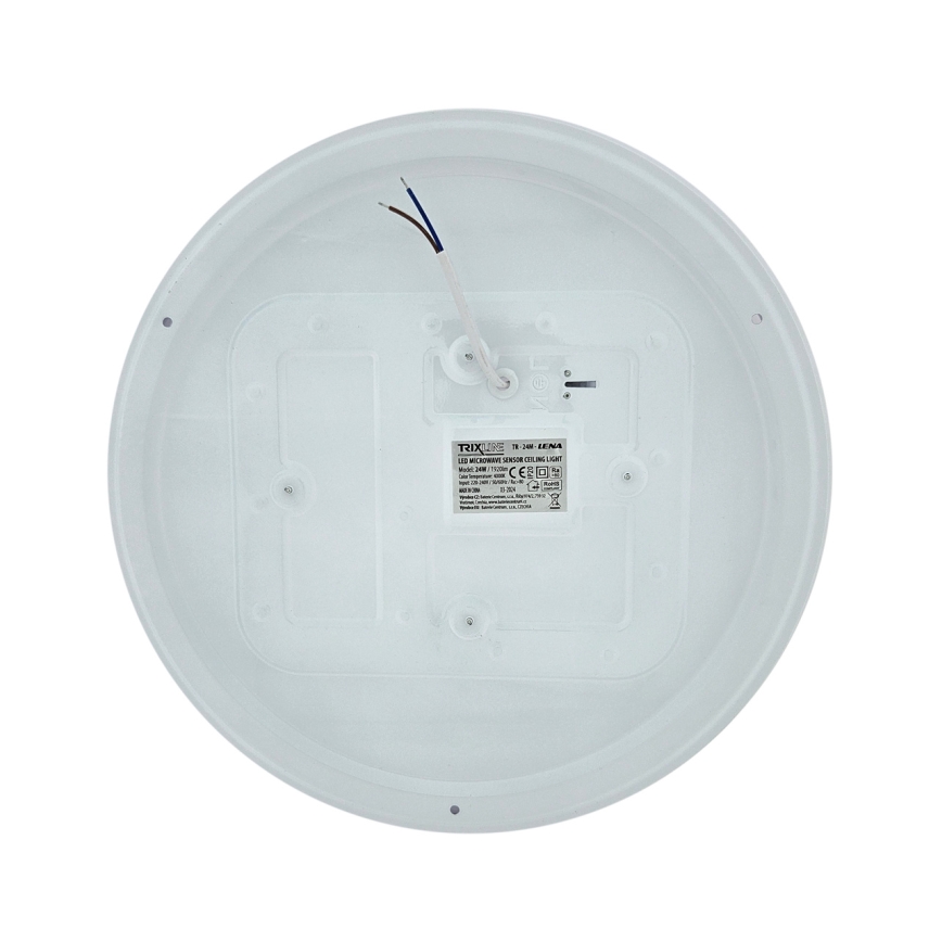 LED lubinis šviestuvas su judesio jutikliu LENA LED/24W/230V, skersmuo 37,3 cm, baltas