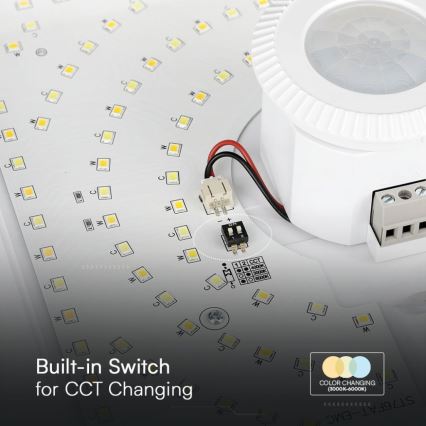LED lubinis šviestuvas su jutikliu SAMSUNG CHIP LED/12W/230V 3000/4000/6000K balta