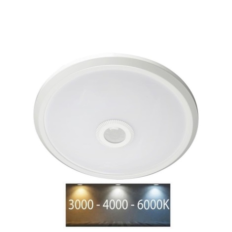 LED lubinis šviestuvas su jutikliu LED/12W/230V 3000/4000/6000K diametras 29 cm balta