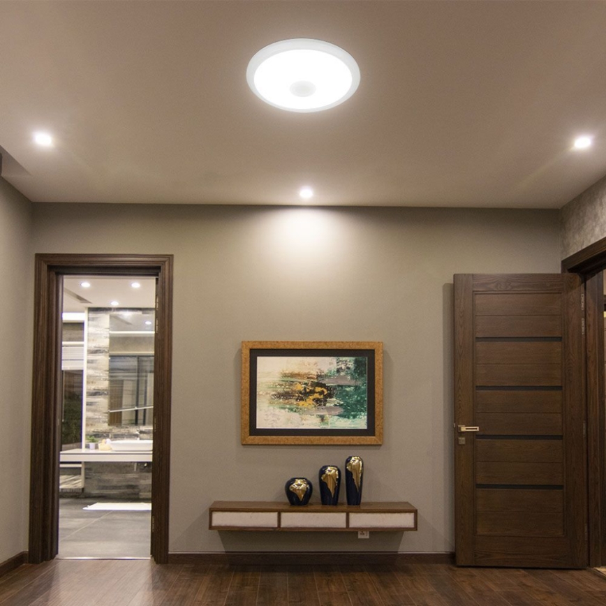 LED lubinis šviestuvas su jutikliu SAMSUNG CHIP LED/12W/230V 3000/4000/6000K diametras 29 cm balta
